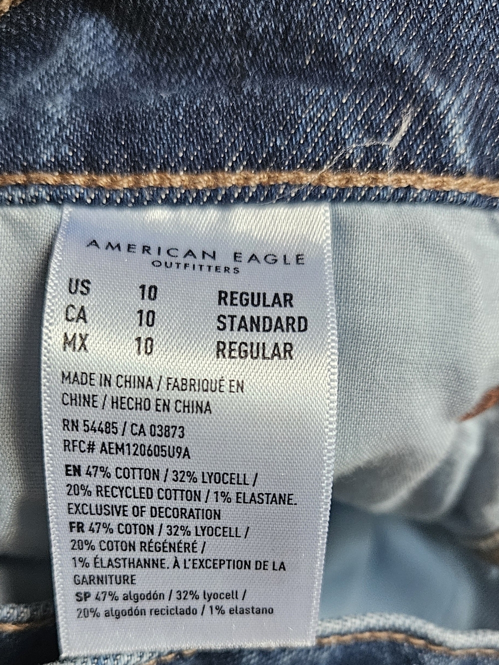 American Eagle Outfitters Cuffed Blue Straight-Leg Jeans - Picture 5 of 5